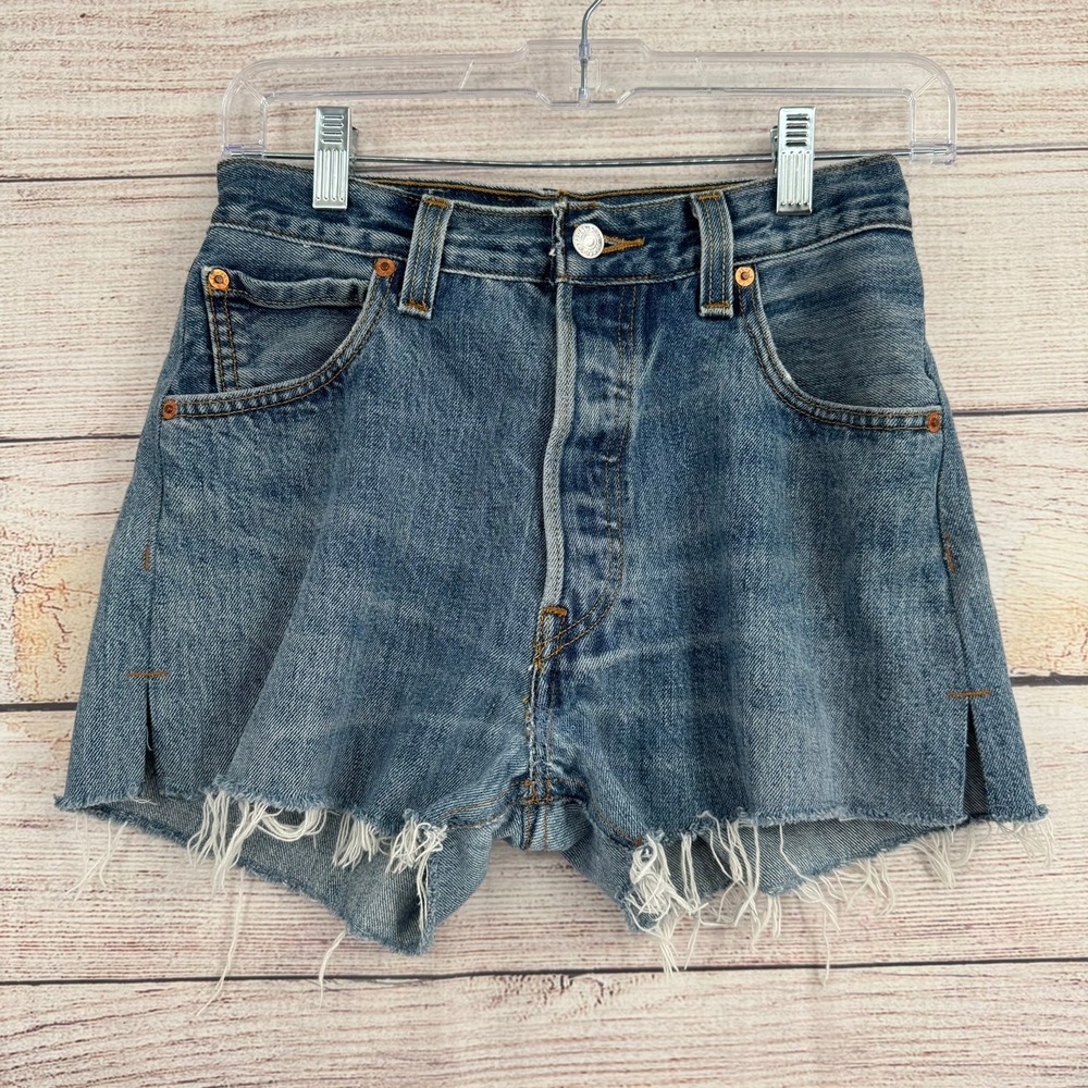 RE/DONE Levi's Denim‎ Shorts Women 25 Blue Reconstructed Cut Off High Rise